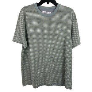 Calvin Klein Mens Size Large Gray Yellow Dot Short Sleeve T-Shirt